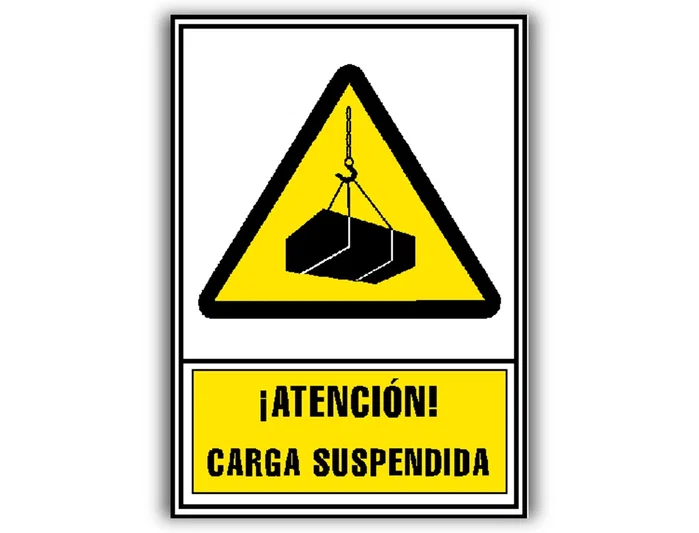 Archivo 2000 Pictograma Atencion Carga Suspendida PVC Amarillo Luminiscente 210x297 mm