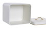 DKD Home Decor Caja Metal 18x15,5x16 Cápsulas Blanco Roto y Dorado