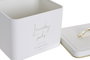 DKD Home Decor Caja Metal 18x15,5x16 Cápsulas Blanco Roto y Dorado