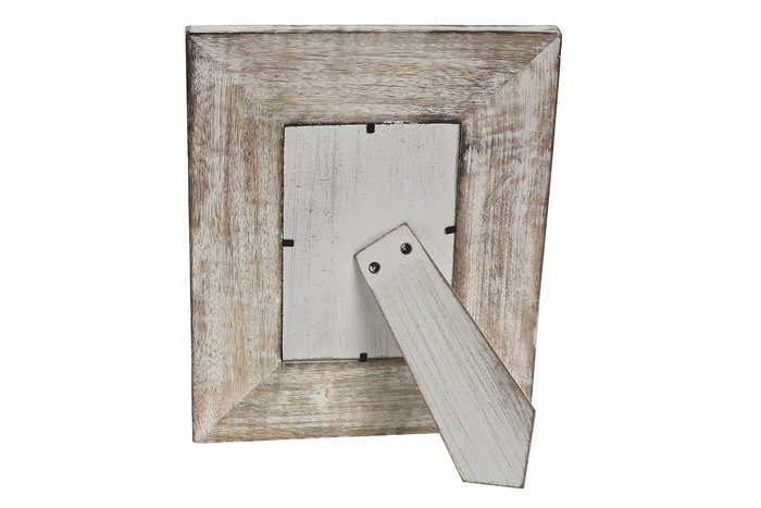 DKD Home Decor Marco de Foto 10x15 Mango y Cristal Blanco Natural 26.5 x 21 x 2 cm
