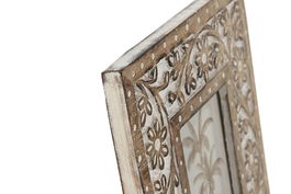 DKD Home Decor Marco de Foto 10x15 Mango y Cristal Blanco Natural 26.5 x 21 x 2 cm