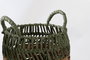 DKD Home Decor Set de 2 Cestas de Ratán Natural y Verde