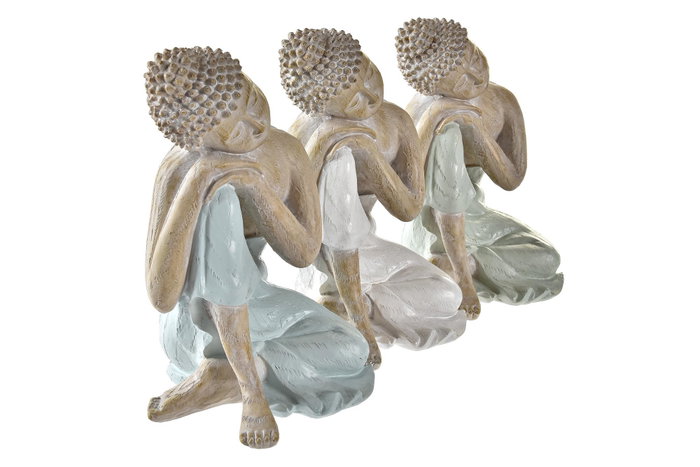 DKD Home Decor Figura Oriental Resina Azul Verde Blanco 13 x 12.5 x 18.5 cm DKD Home Decor Figura Oriental Resina Azul Verde Blanco 13 x 12.5 x 18.5 cm