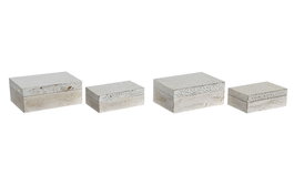 DKD Home Decor Set de 2 Joyeros Aylia en Mango y Aluminio