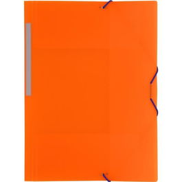 Grafoplás Carpeta Con Gomas Colorgraf Folio 3 Solapas PP Naranja Translúcido