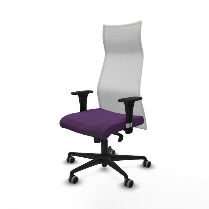 PIQUERAS Y CRESPO Sillón Albacete con mecanismo Sincro, Tela Morada y Malla Blanca PIQUERAS Y CRESPO Sillón Albacete con mecanismo Sincro, Tela Morada y Malla Blanca
