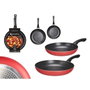 Set de Sartenes Kinvara Negro Rojo Aluminio Baquelita 22,5 X 4,3 cm 26 x 4,7 cm 26,5 x 44 x 8,5 cm (6 Unidades)