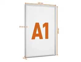 Durable Marco portaanuncios exterior aluminio anodizado plata para póster A1 895x645x12 mm con protección UV