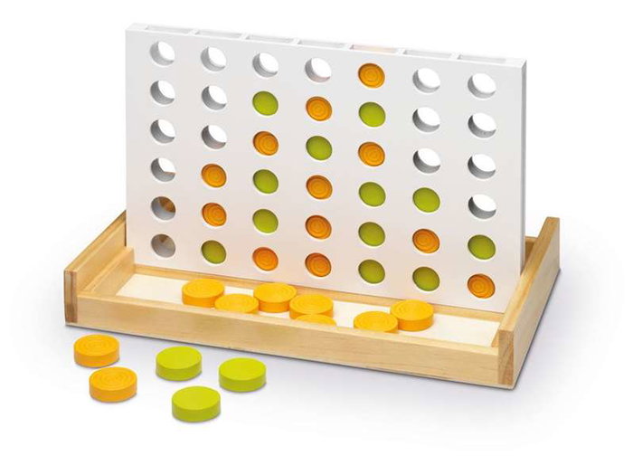Cayro Juego Acierta 4 de Madera con 42 Piezas para 2 Jugadores, 28,5x17x4cm