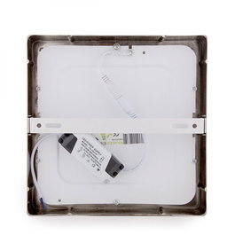 Plafón LED 18W 1800Lm 6000K Cuadrado Níquel Satinado