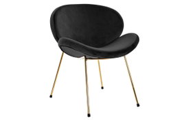 DKD Home Decor Silla Jiete Polyester Terciopelo Negro