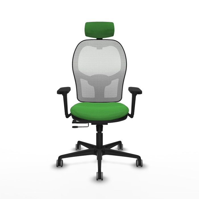 PIQUERAS Y CRESPO Silla de oficina Jorquera Verde y Blanco con mecanismo Sincro/Traslack