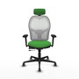 PIQUERAS Y CRESPO Silla de oficina Jorquera Verde y Blanco con mecanismo Sincro/Traslack