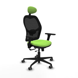 PIQUERAS Y CRESPO Silla de oficina Jorquera con mecanismo Sincro/Traslack, Pistacho y Negro