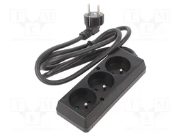 JONEX Prolongador de alimentación H03VV-F 3G1,5mm2 1,5m negro