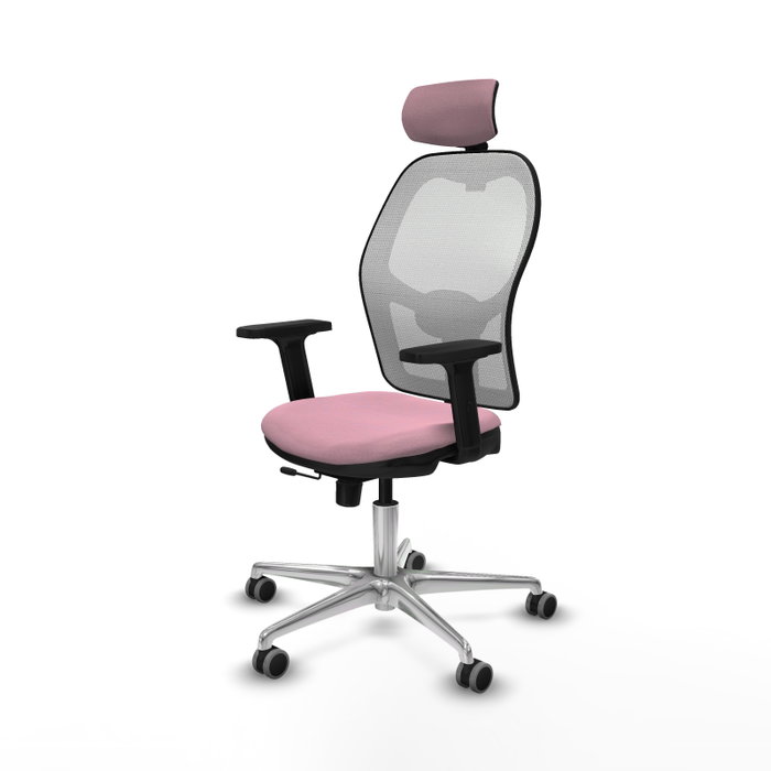 PIQUERAS Y CRESPO Silla de oficina Jorquera Rosa y Blanca con mecanismo Sincro/Traslack PIQUERAS Y CRESPO Silla de oficina Jorquera Rosa y Blanca con mecanismo Sincro/Traslack