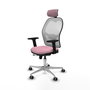 PIQUERAS Y CRESPO Silla de oficina Jorquera Rosa y Blanca con mecanismo Sincro/Traslack