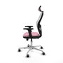 PIQUERAS Y CRESPO Silla de oficina Jorquera Rosa y Blanca con mecanismo Sincro/Traslack
