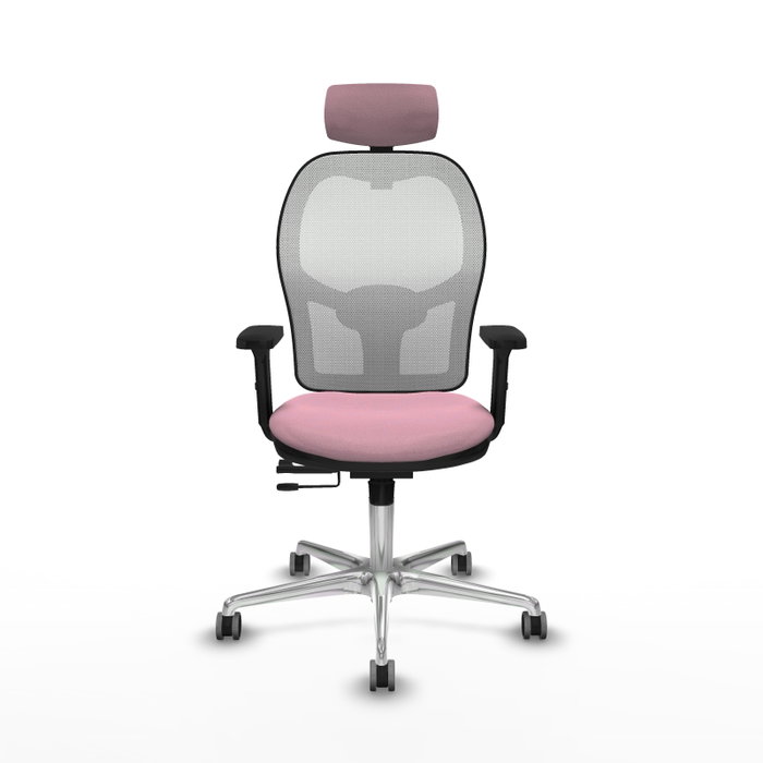 PIQUERAS Y CRESPO Silla de oficina Jorquera Rosa y Blanca con mecanismo Sincro/Traslack PIQUERAS Y CRESPO Silla de oficina Jorquera Rosa y Blanca con mecanismo Sincro/Traslack