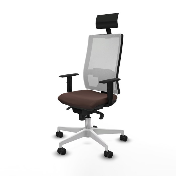 PIQUERAS Y CRESPO Silla de oficina Horna con mecanismo Sincro, Marrón y Blanco PIQUERAS Y CRESPO Silla de oficina Horna con mecanismo Sincro, Marrón y Blanco