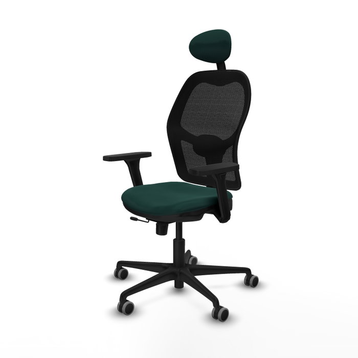 PIQUERAS Y CRESPO Silla de oficina Jorquera con mecanismo Sincro/Traslack Verde botella y Negro