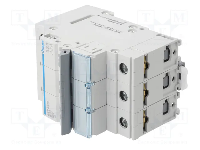 Hager MBN332 Interruptor magnetotérmico 3 polos 6kA B-32A Hager MBN332 Interruptor magnetotérmico 3 polos 6kA B-32A