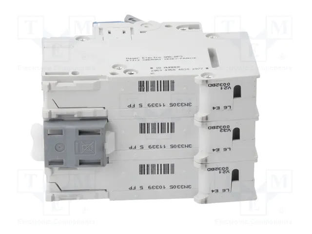 Hager MBN332 Interruptor magnetotérmico 3 polos 6kA B-32A Hager MBN332 Interruptor magnetotérmico 3 polos 6kA B-32A