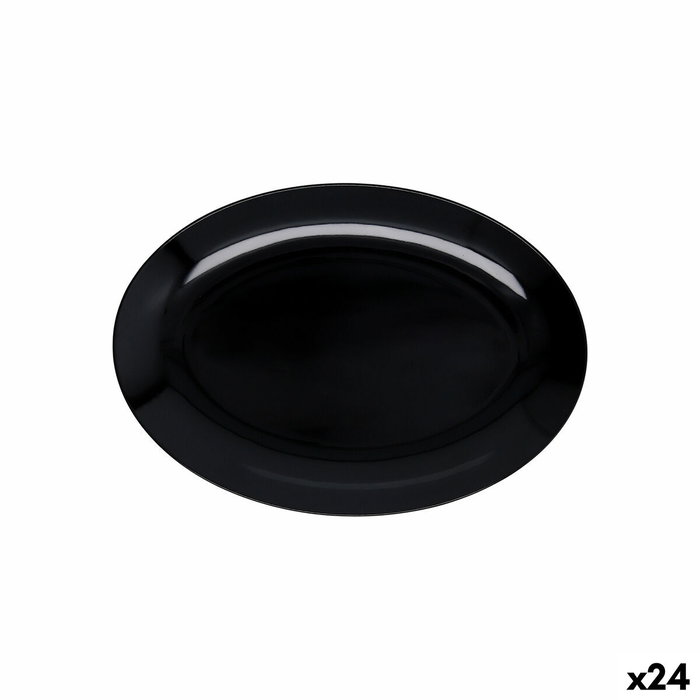 Quid Bandeja Oval Melamina Select Basic Negra 25x18 cm (24 Unidades) extra fuerte