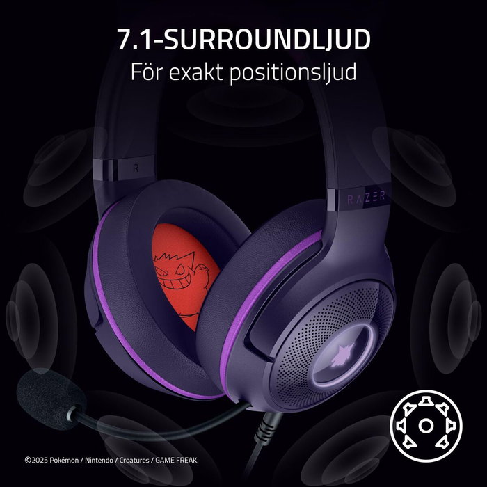 Razer Kraken Kitty V2 Pokémon Gengar Ed. Rosa