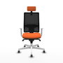 PIQUERAS Y CRESPO Silla de oficina Horna con mecanismo Sincro, Naranja y Negro