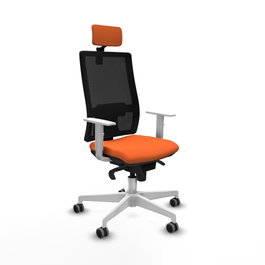PIQUERAS Y CRESPO Silla de oficina Horna con mecanismo Sincro, Naranja y Negro