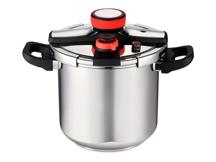 KINVARA Olla a Presión 10L con Ruedas de Silicona