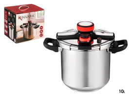 KINVARA Olla a Presión 10L con Ruedas de Silicona