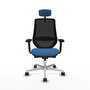PIQUERAS Y CRESPO Silla de oficina Mardos con mecanismo Sincro/Traslack, Azul claro y Negro