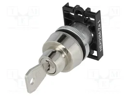 PROMET Interruptor rotativo con llave NEK22M-ZA1 22mm gris