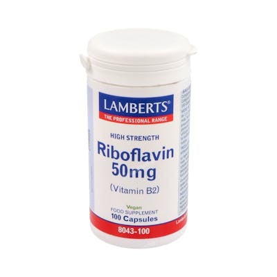 Lamberts Riboflavina Vitamina B2 50 mg 100 cápsulas Lamberts Riboflavina Vitamina B2 50 mg 100 cápsulas