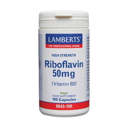 Lamberts Riboflavina Vitamina B2 50mg 100 Cápsulas