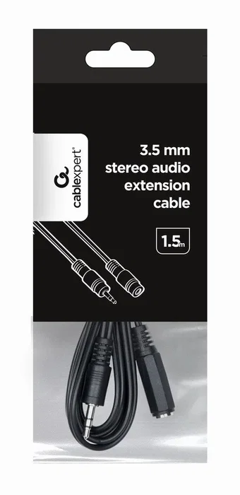 Gembird Cable de Audio de Extensión Alargador Jack 3.5mm Macho a Hembra (M/F) 1.5 Metros - Negro