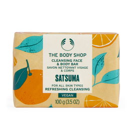 The Body Shop Satsuma - Jabón Sólido Limpiador para Rostro y Cuerpo 100g - 90% Ingredientes Naturales, Vegano, Refrescante, Para Todo Tipo de Piel