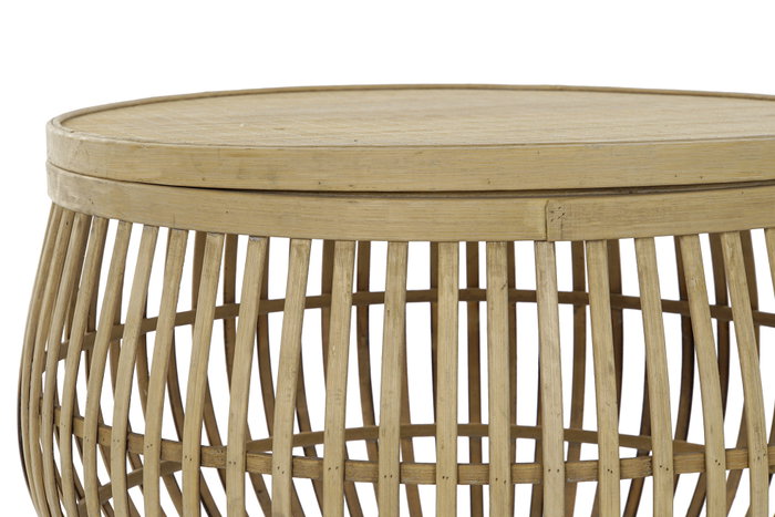 DKD Home Decor Set de 2 Mesitas Auxiliares de Ratán y Bambú, 51x51x34 cm, Natural DKD Home Decor Set de 2 Mesitas Auxiliares de Ratán y Bambú, 51x51x34 cm, Natural