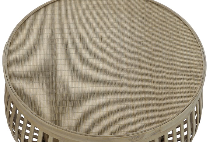 DKD Home Decor Set de 2 Mesitas Auxiliares de Ratán y Bambú, 51x51x34 cm, Natural DKD Home Decor Set de 2 Mesitas Auxiliares de Ratán y Bambú, 51x51x34 cm, Natural