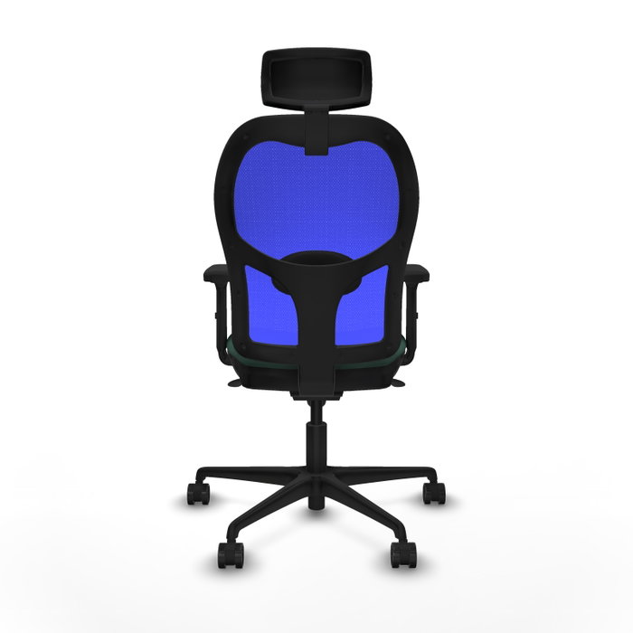 PIQUERAS Y CRESPO Silla de oficina Jorquera con mecanismo Sincro, Tela Verde botella y Malla Azul