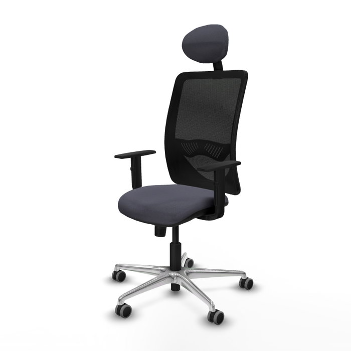 PIQUERAS Y CRESPO Silla de oficina Zulema con mecanismo Sincro, Gris oscuro y Negro PIQUERAS Y CRESPO Silla de oficina Zulema con mecanismo Sincro, Gris oscuro y Negro