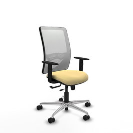 PIQUERAS Y CRESPO Silla de oficina Zulema con mecanismo Sincro/Traslack, Crema y Blanco