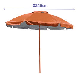 Sombrilla Acero 6 Varillas D180 cm Nylon Color Naranja Jardín, Playa y Piscina MARBUENO SUMMER 10472N