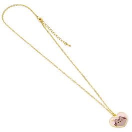 The Carat Shop Colgante Pusheen the Cat, Esmalte Rosa y Corazón Dorado, Aleación de Zinc