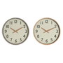 DKD Home Decor Set de 2 Relojes de Pared PVC Símil Madera Natural y Beige