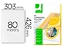 Q-connect Bolsa de plastificar 303 x 426 mm 80 mc DIN A3 Mate Caja de 100 unidades