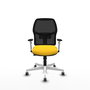 PIQUERAS Y CRESPO Silla de oficina Alfera traslack malla negra y asiento amarillo