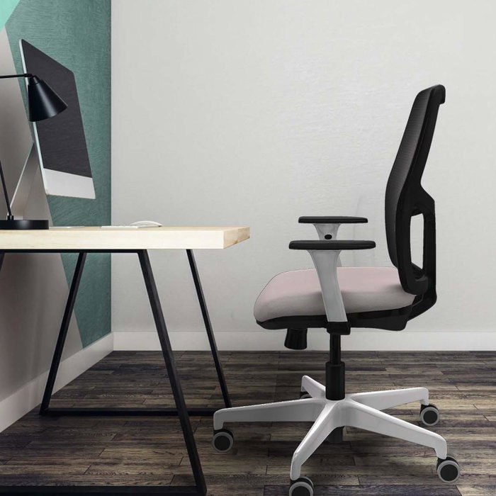 PIQUERAS Y CRESPO Silla de oficina Alfera traslack malla negra y asiento amarillo